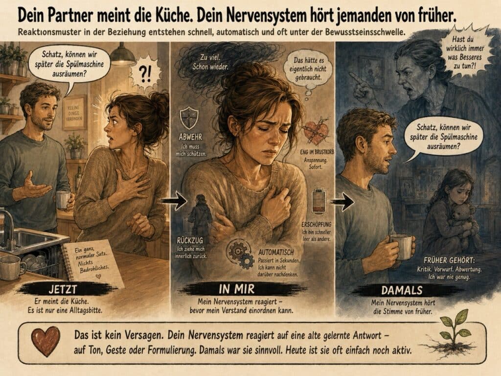 Reaktionsmuster in der Beziehung erkennen.